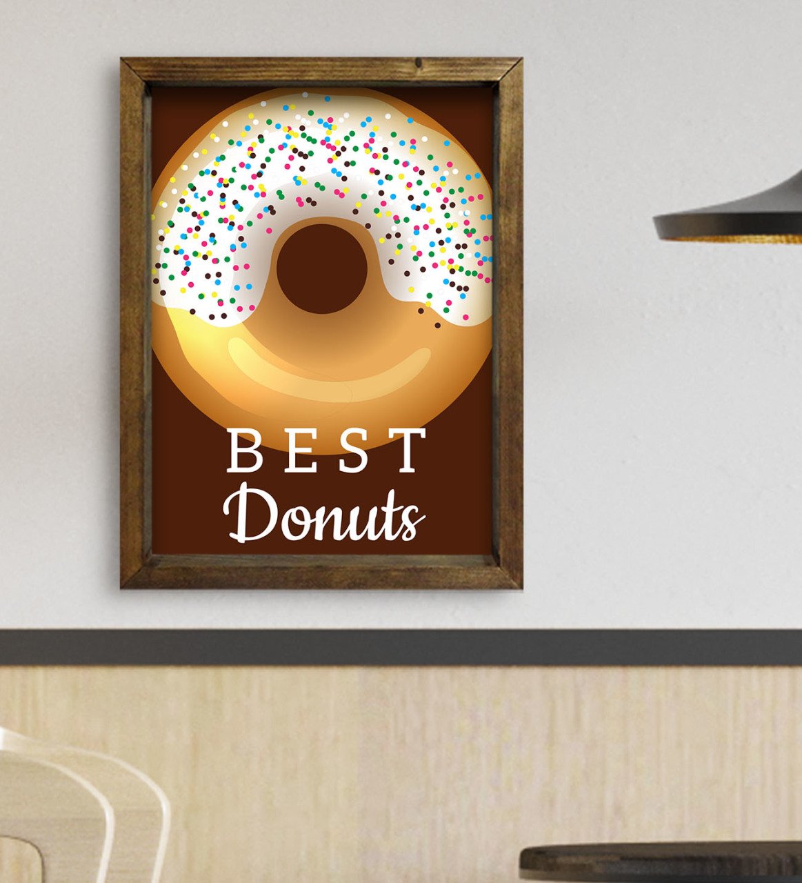 BK Gift Cafe & Bar & Restaurant Konseptli Doğal Masif Ahşap Çerçeveli Tablo 45x65cm-27