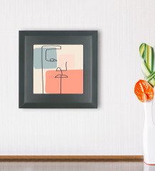 BK Gift Line Art Tasarımlı Ahşap Çerçeveli Taş Duvar Dekoru-6
