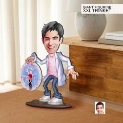 BK Gift Kişiye Özel Elektrik Mühendisi Karikatürlü Büyük Boy Ahşap Biblo-1 Arkadaşa Hediye , Sevgiliye Hediye, Kişiye Özel Biblolar