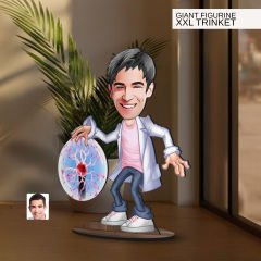 BK Gift Kişiye Özel Elektrik Mühendisi Karikatürlü Büyük Boy Ahşap Biblo-1 Arkadaşa Hediye , Sevgiliye Hediye, Kişiye Özel Biblolar
