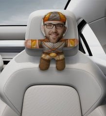 BK Gift Kişiye Özel Viking Tasarımlı Araç Koltuk Bebek Yastığı-1