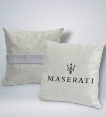 BK Gift Maserati Tasarımlı Kare Araç Koltuk Yastığı-1