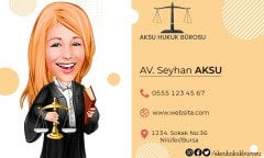 Kişiye Özel Avukat Karikatürlü Bitmeyen Kartvizit - Model 1