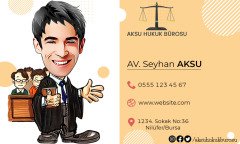 Kişiye Özel Avukat Karikatürlü Bitmeyen Kartvizit - Model 1