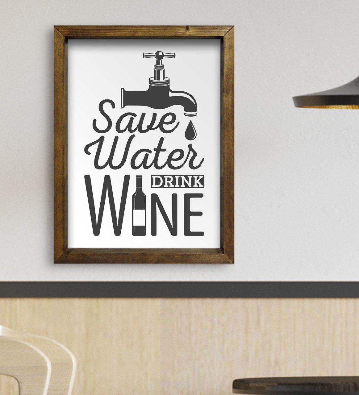 BK Gift Cafe & Bar & Restaurant Konseptli Doğal Masif Ahşap Çerçeveli Tablo 45x65cm-29