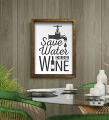 BK Gift Cafe & Bar & Restaurant Konseptli Doğal Masif Ahşap Çerçeveli Tablo 45x65cm-29