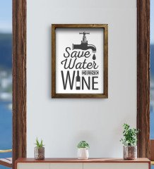 BK Gift Cafe & Bar & Restaurant Konseptli Doğal Masif Ahşap Çerçeveli Tablo 45x65cm-29