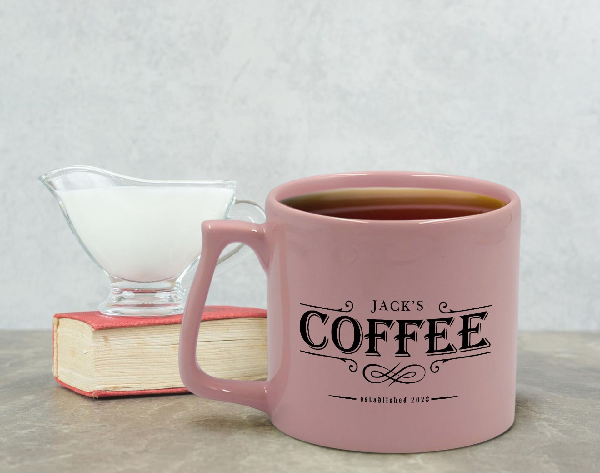 BK Gift Kişiye Özel İsimli Tarihli Pastel Pembe Middle Kupa Bardak, Arkadaşa Hediye, Ev Hediyesi, Doğum Günü Hediyesi, Ofis Hediyesi-3