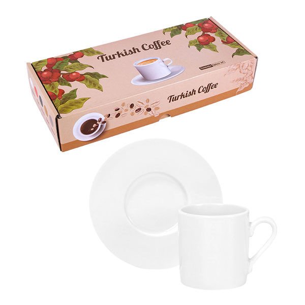 Sublimasyon Porselen Beyaz Kahve Fincanı 6 'lı Set - İthal