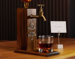 BK Gift Kişiye Özel Kabartma İsimli Musluklu Doğal Ahşap İçki Standı, Home Bar, Viski Çeşmesi, İçecek Dispenseri, Ahşap İçecek Çeşmesi-18
