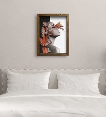BK Gift Yatak Odası Konseptli Doğal Masif Ahşap Çerçeveli Tablo 45x65cm-83