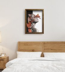 BK Gift Yatak Odası Konseptli Doğal Masif Ahşap Çerçeveli Tablo 45x65cm-83