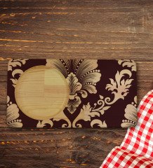 Kişiye Özel Retro Motif Tasarımlı Doğal Ahşap Tabaklı Viski Bardağı Sunum Seti Model 7