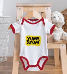 BK Kids Yum Yum Tasarımlı Kırmızı Bebek Body Zıbın-1