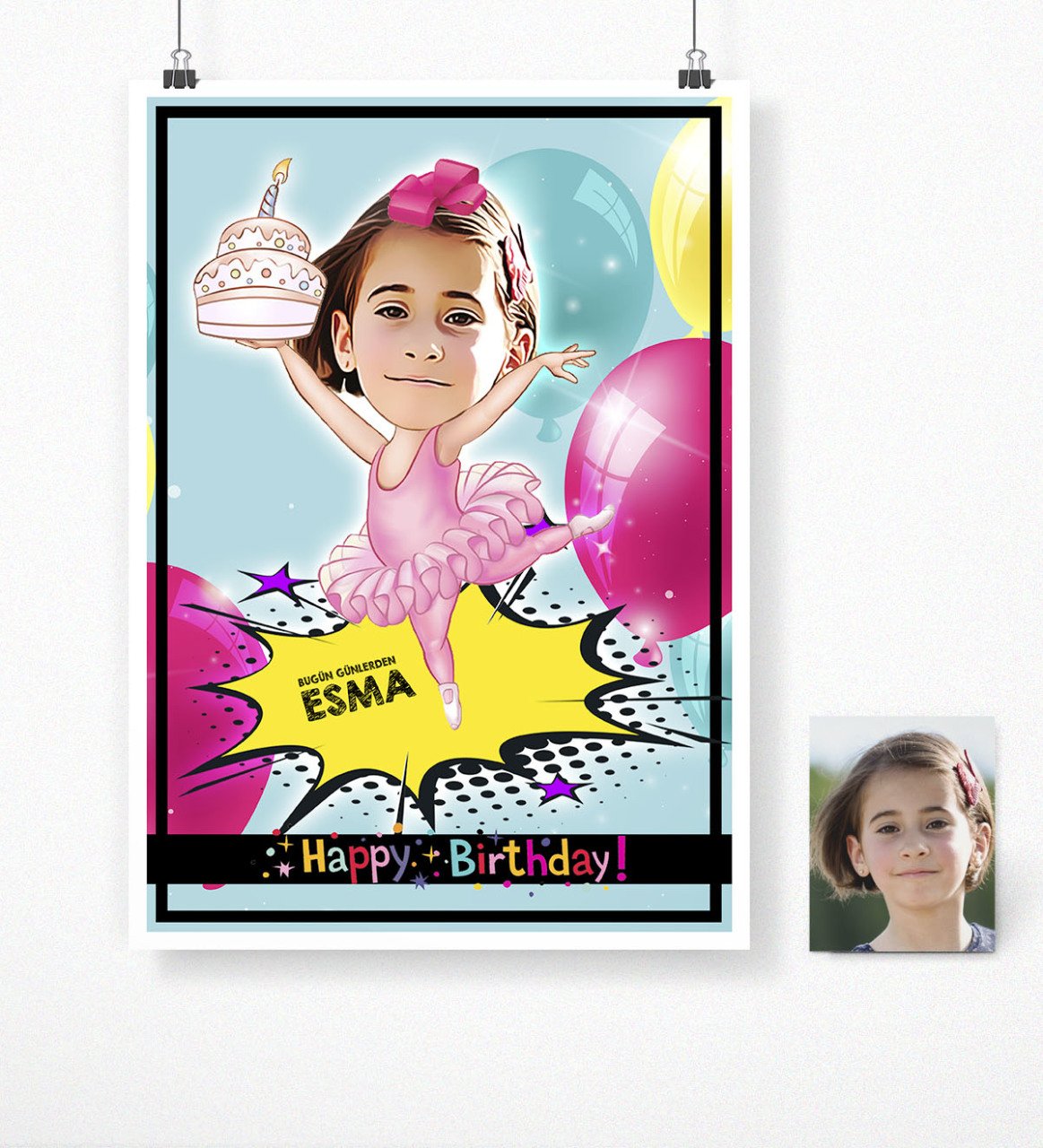Kişiye Özel Doğum Günü Karikatür Afiş Poster (50 x 70 cm.) 7