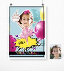 Kişiye Özel Doğum Günü Karikatür Afiş Poster (50 x 70 cm.) 7