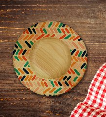 Kişiye Özel Modern Art Tasarımlı Doğal Ahşap Tabaklı Türk Kahvesi Fincanı Model 2