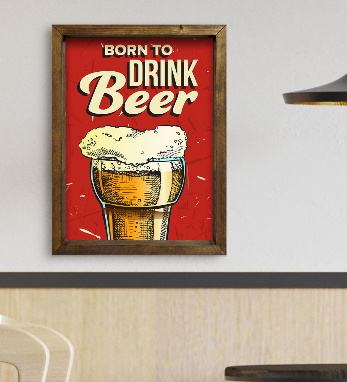 BK Gift Cafe & Bar & Restaurant Konseptli Doğal Masif Ahşap Çerçeveli Tablo 45x65cm-33