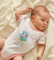 BK Kids Kişiye Özel Pembe Bebek Body Zıbın - Model 144