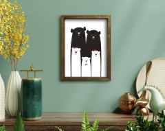 BK Home Doğal Masif Ahşap Çerçeveli Tablo 45x65cm-36