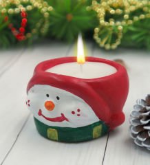 Yılbaşı Hediyesi BK Gift Kişiye Özel Yeni Yıl Tasarımlı Beyaz Kupa Bardak ve El Yapımı Kardan Adam Kokulu Mum Hediye Seti-8, Sevgiliye, Arkadaşa Hediye