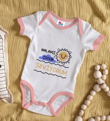 BK Kids Halamı Çok Seviyorum Tasarımlı Pembe Bebek Body Zıbın-1