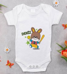 BK Kids Kişiye Özel Fotoğraflı Bebek Yastık ve Bebek Body Zıbın Hediye Seti - Model 14