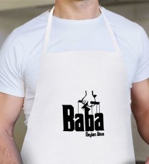 Kişiye Özel Godfather Baba Tasarımlı Beyaz Mutfak Önlüğü-5