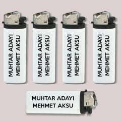 Muhtar Adaylarına Özel Promosyon Beyaz I-Lighter Taşlı Siboplu Çakmak, Seçim Promosyon Ürünleri (500 Adet)