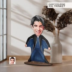 BK Gift Kişiye Özel Extreme Sport Karikatürlü Büyük Boy Ahşap Biblo-1 Arkadaşa Hediye , Sevgiliye Hediye, Kişiye Özel Biblolar