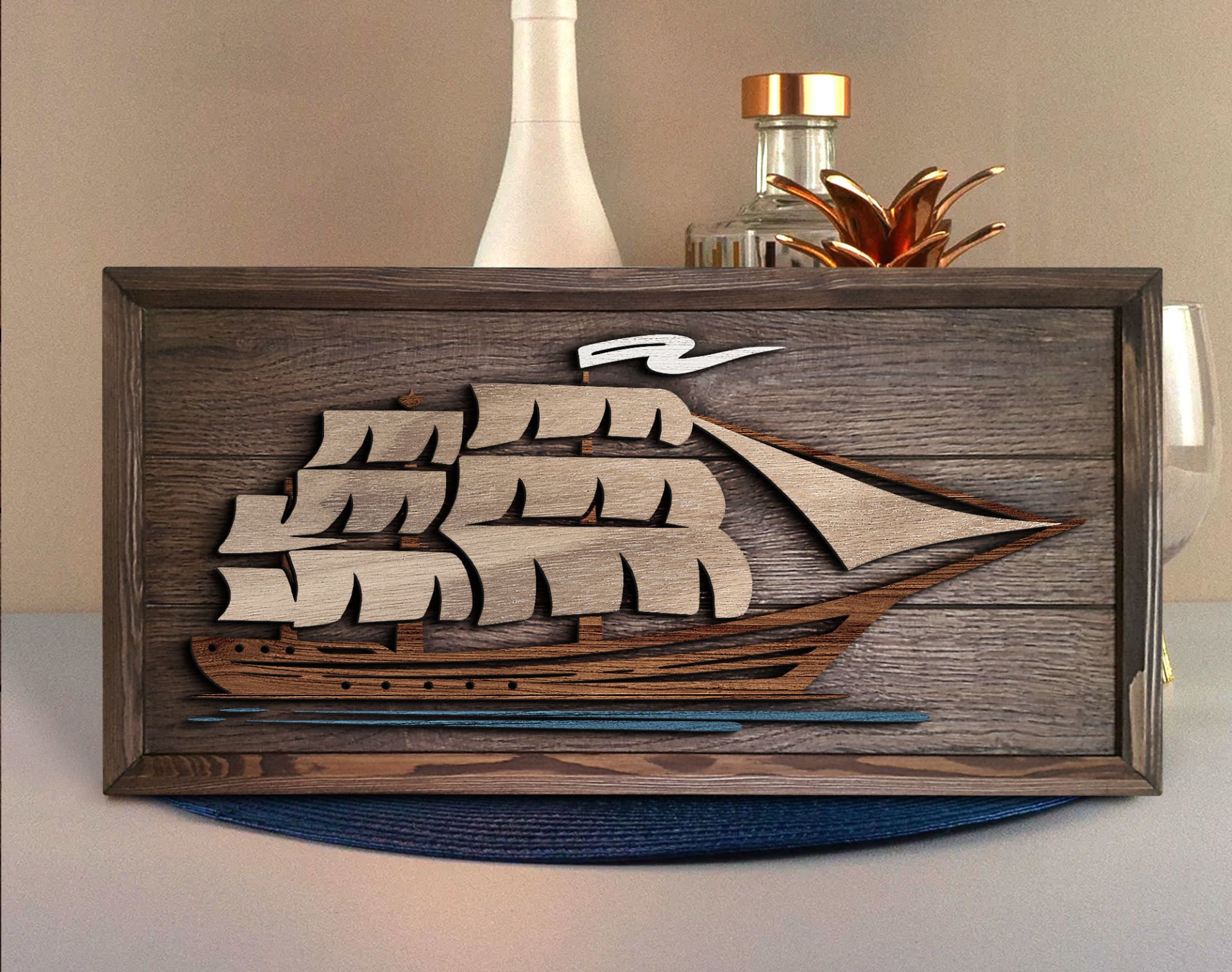 BK Gift Özel Yapım Kabartma Figür Temalı Meşe Ağacı Ahşap Tablo, Ev Dekorasyonu, Duvar Dekoru, Ev Hediyesi-5