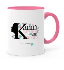 Kişiye Özel Kadınlar Günü Pembe Kupa Bardak - 1