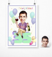 Kişiye Özel Doğum Günü Karikatür Afiş Poster (50 x 70 cm.) 13