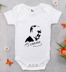 BK Kids Atatürk Temalı Beyaz Bebek Body Zıbın-26