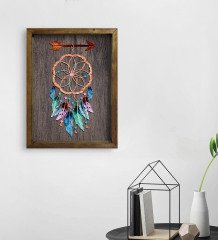 BK Home Rüya Kapanı Tasarımlı Doğal Masif Ahşap Çerçeveli Tablo 45x65cm-1