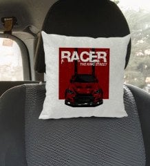 BK Gift Racer Tasarımlı Kare Araç Koltuk Yastığı-1