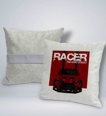 BK Gift Racer Tasarımlı Kare Araç Koltuk Yastığı-1