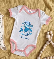 BK Kids Kişiye Özel Pembe Bebek Body Zıbın - Model 15