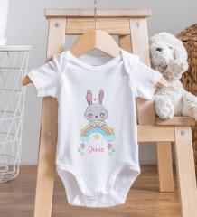 BK Kids Kişiye Özel Fotoğraflı Bebek Yastık ve Bebek Body Zıbın Hediye Seti - Model 15