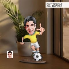 BK Gift Kişiye Özel Futbolcu Karikatürlü Büyük Boy Ahşap Biblo-10 Arkadaşa Hediye , Sevgiliye Hediye, Kişiye Özel Biblolar