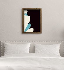 BK Gift Yatak Odası Konseptli Doğal Masif Ahşap Çerçeveli Tablo 45x65cm-93