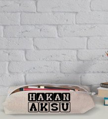 Kişiye Özel İsimli Keten Bez Kalemlik-30