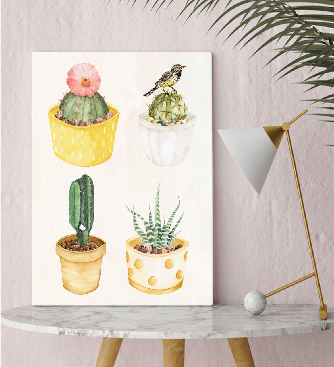 BK Gift Kaktüsler Tasarımlı Kanvas Tablo 30x50cm-2