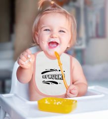 BK Kids Afkurma Tasarımlı Pembe Bebek Body Zıbın ve Mama Önlüğü Hediye Seti-1