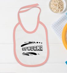 BK Kids Afkurma Tasarımlı Pembe Bebek Body Zıbın ve Mama Önlüğü Hediye Seti-1