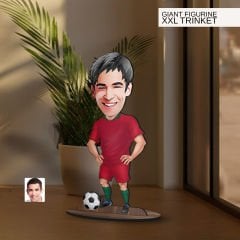 BK Gift Kişiye Özel Futbolcu Karikatürlü Büyük Boy Ahşap Biblo-12 Arkadaşa Hediye , Sevgiliye Hediye, Kişiye Özel Biblolar