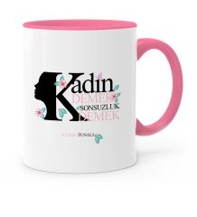 Kişiye Özel Kadınlar Günü Pembe Kupa Bardak - 6