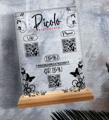 BK Gift Restoran & Cafe & Barlara Özel Ahşap Standlı Pleksi QR Kod Menü, Cafe&Bar için QR kodlu Tabela, QR kodlu Masa Dekoru - 10 ADET-21