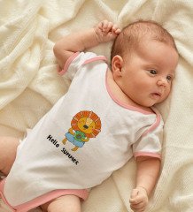BK Kids Hello Summer Tasarımlı Pembe Bebek Body Zıbın-1