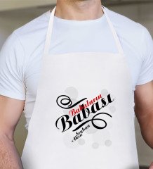 Kişiye Özel Babaların Babası Tasarımlı Beyaz Mutfak Önlüğü-1